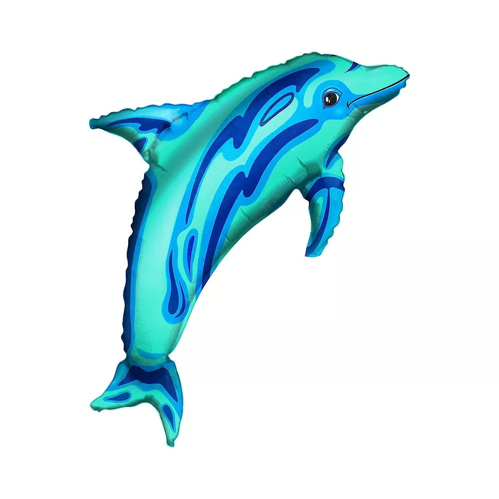 Helium Foil Balloon- 37" Ocean Blue Dolphin