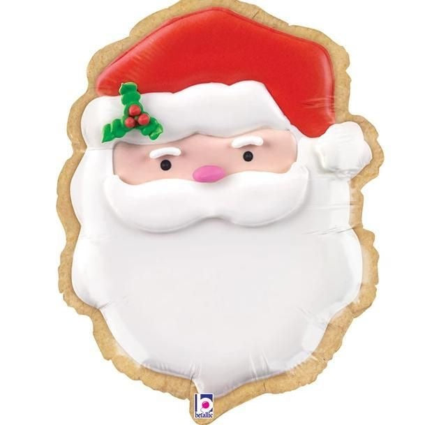 Helium Foil Balloon- 27" Santa Cookie