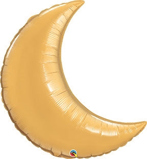 Helium Foil Balloon- 35" Gold Crescent Moon