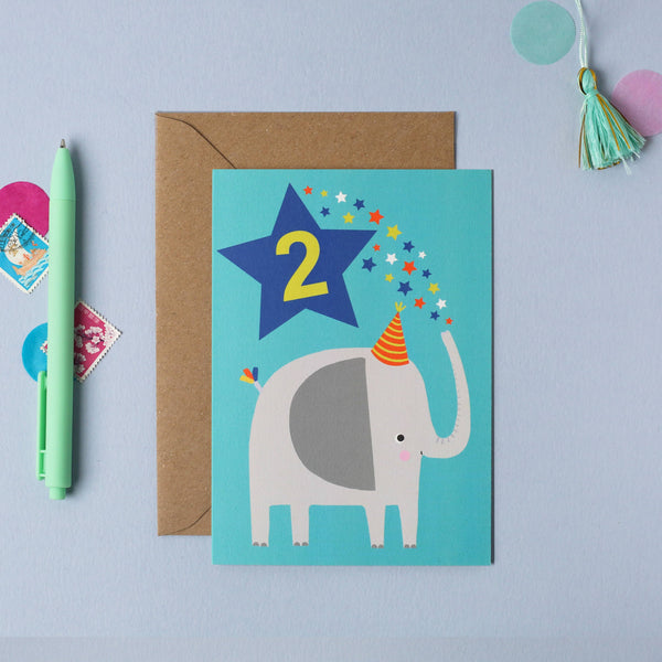 Age 2 Blue Kid's Birthday Card | Children’s Birthday Card