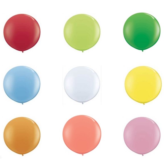 Helium Bar - 36" Latex with Helium | red balloon, green balloon, blue balloon, white balloon, yellow balloon, orange balloon, peach balloon, pink balloon 