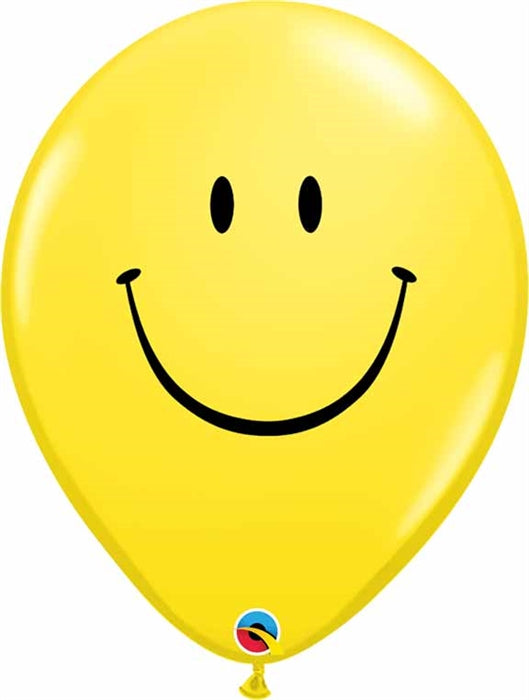 Helium Latex Balloon- 16" Yellow Smiley Face
