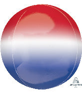 Helium Foil Balloon- 16" Ombre Orbz Red, White & Blue