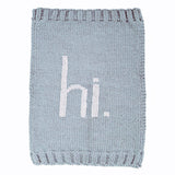 hi. Hand Knit Blanket Surf Blue: Surf