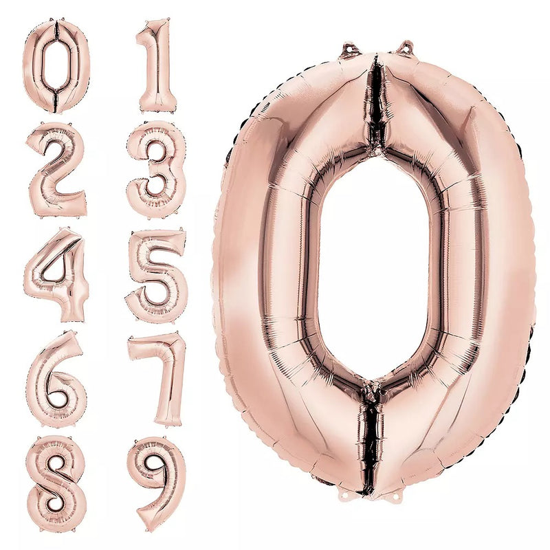 Helium Foil Balloon- 34" Rose Gold Number