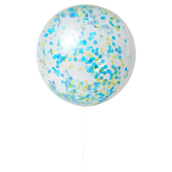 Latex Balloon- Meri Meri- Blue Giant Confetti Balloon Kit