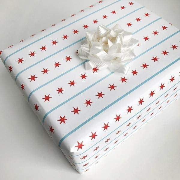 Waterlemon Kids - Chicago Flag Gift Wrap - Gift Wrap 