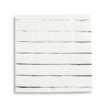 Silver Frenchie Striped Large Napkins