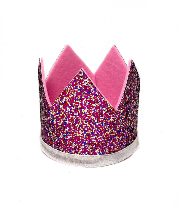 Glitter Crown- Hot Pink