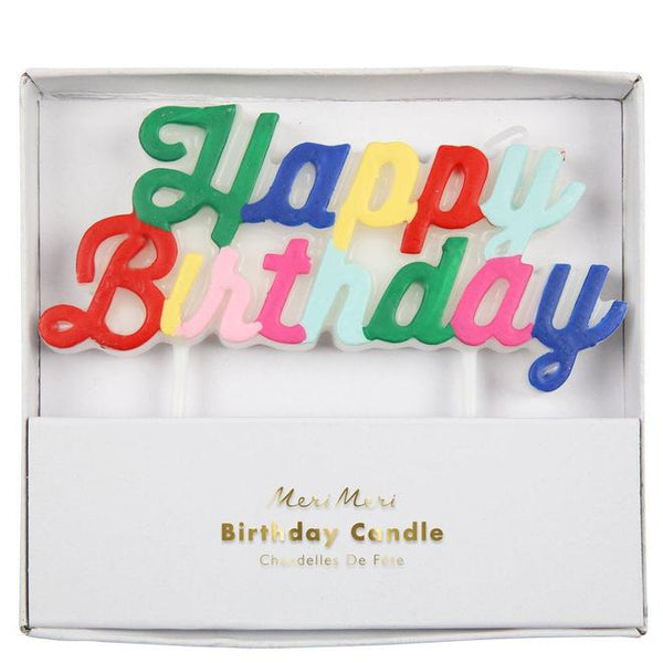 Meri Meri-Multi Color Happy Birthday Candle