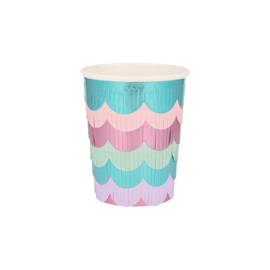 Meri Meri-Mermaid Scalloped Fringe Cups