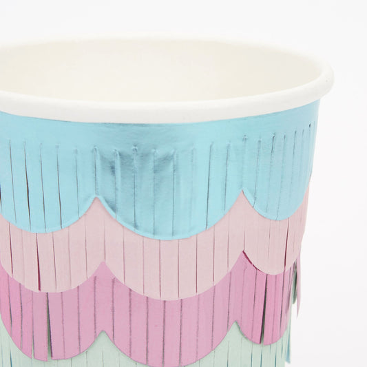 Meri Meri-Mermaid Scalloped Fringe Cups