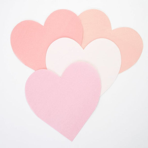 Meri Meri-Pink Tone Large Heart Napkins