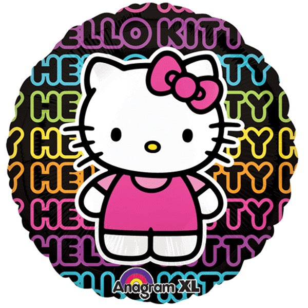 Helium Foil Balloon- 32" Jumbo Hello Kitty Tween Black