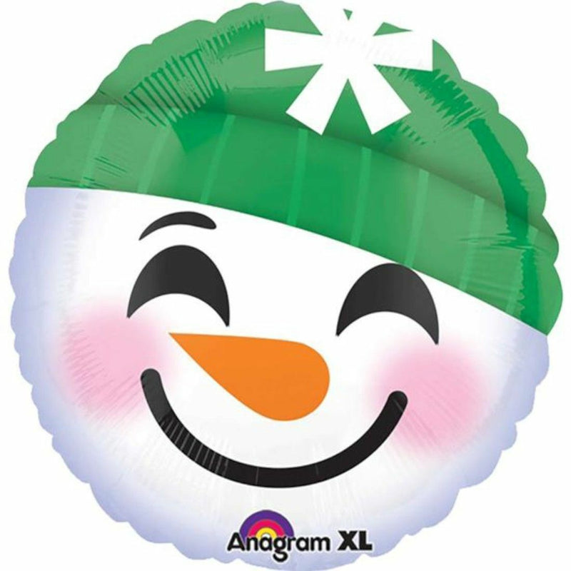 Helium Foil Balloon- 18" Christmas Snowman Emoji