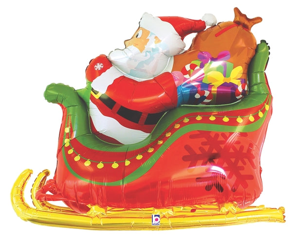 Helium Foil Balloon- 46" Santa Sleigh