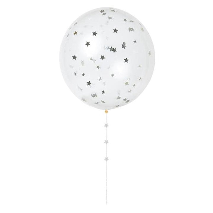 Latex Balloon- Meri Meri- Silver Star Confetti Balloon Kit