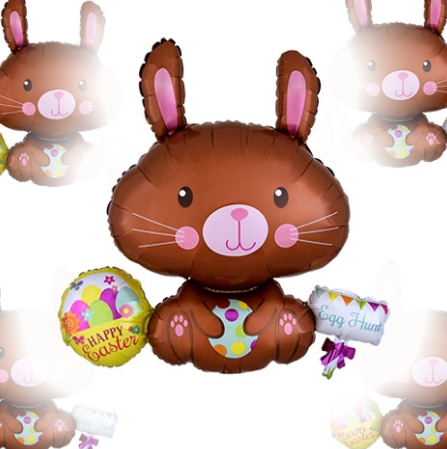 Helium Foil Balloon- 42" Easter Bunny Egg Hunt Foil Balloon