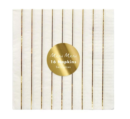 Meri Meri-Gold Stripe Large Napkin