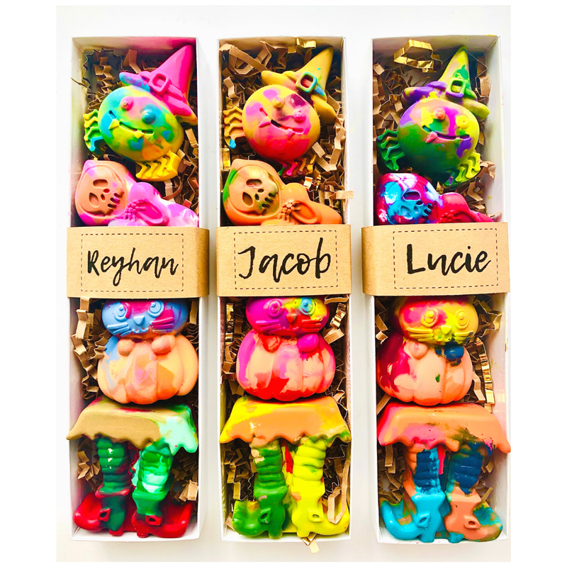 Spooky Halloween Crayons / Set of 4 Chunky Spooky Crayons