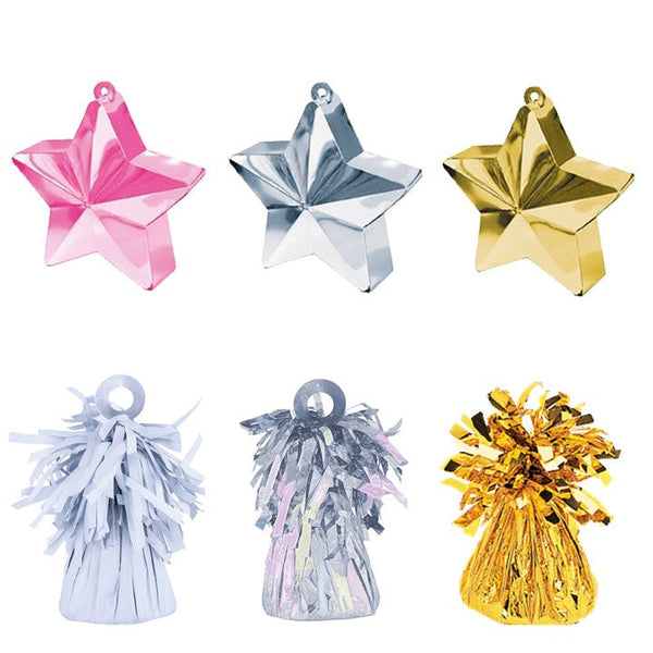 Star and confetti balloon weights