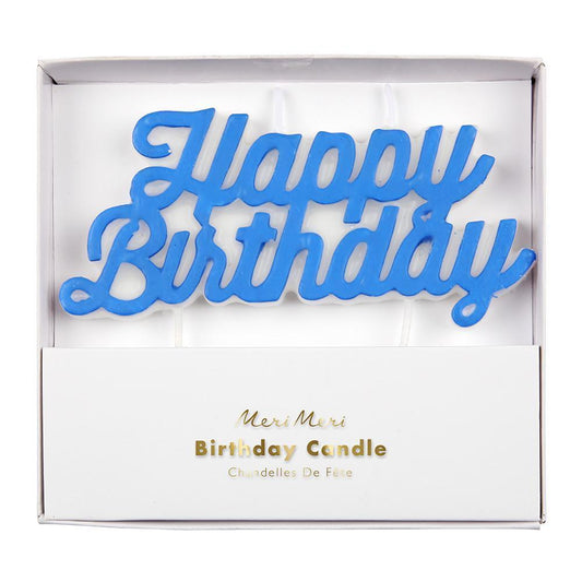 Blue Happy Birthday Candle