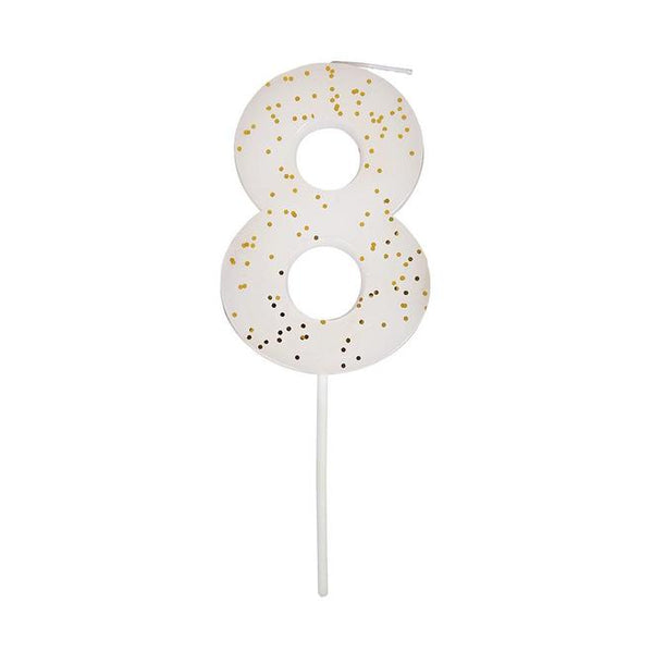 Number 8 Glitter Birthday Candle