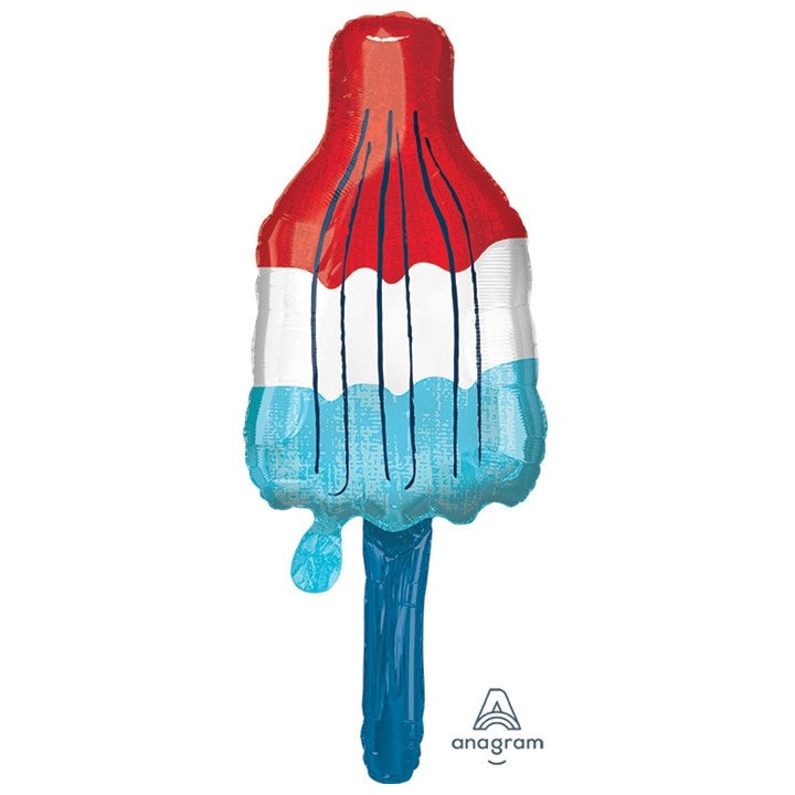 Helium Foil Balloon- 40" Red White Blue Popsicle