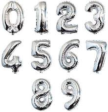 Foil Balloon- 32" Silver Numbers 0-9