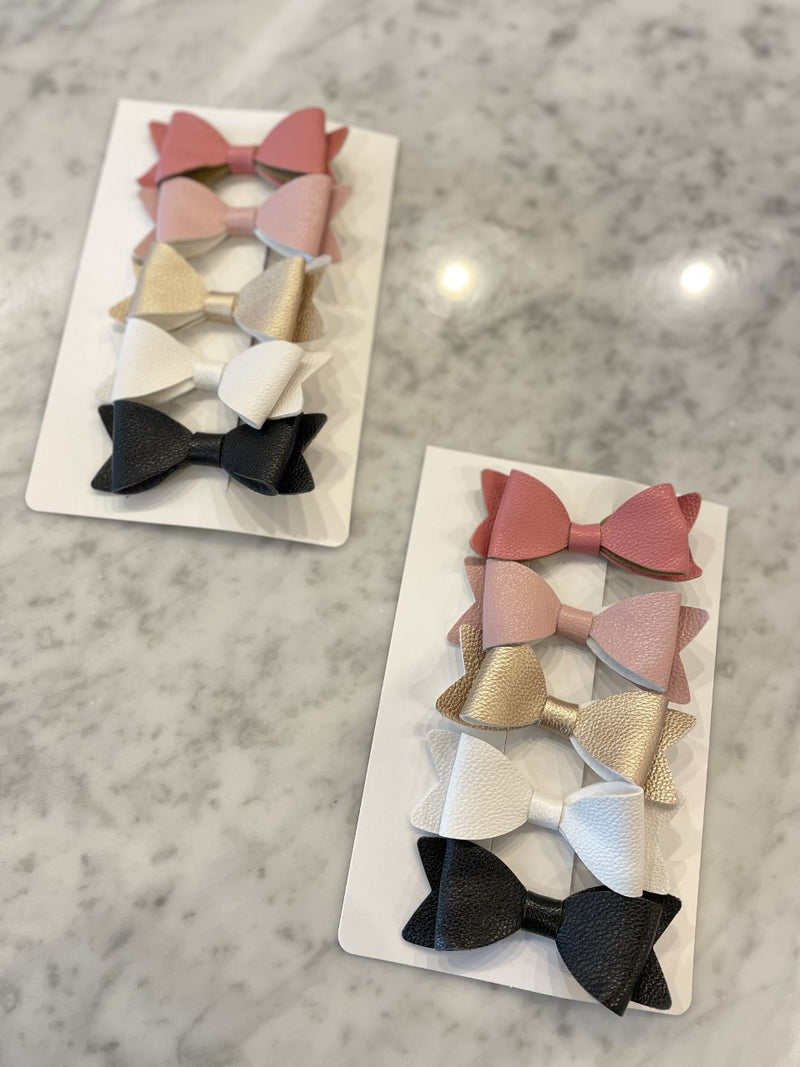 Faux Leather Bows